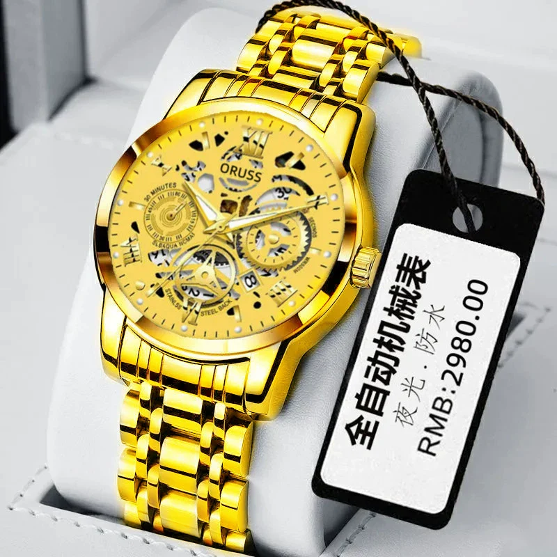 Men's Automatic Non Mechanical Business Style Watch With Alloy Case And Strap Mineral Strengthened Glass Mirror Round Dial - Image 10