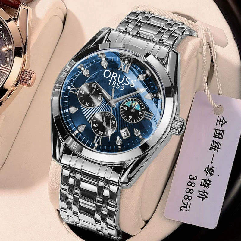 Men's Automatic Quartz Watch Steel Round Dial Luminous Waterproof - Image 12