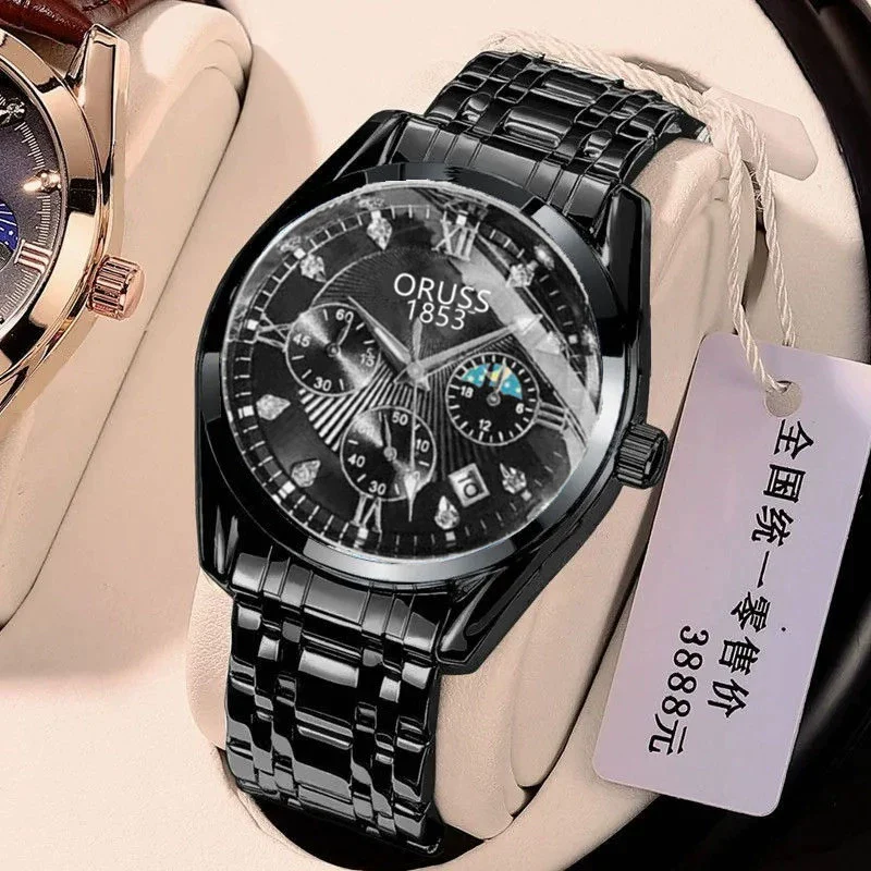 Men's Automatic Quartz Watch Steel Round Dial Luminous Waterproof - Image 13