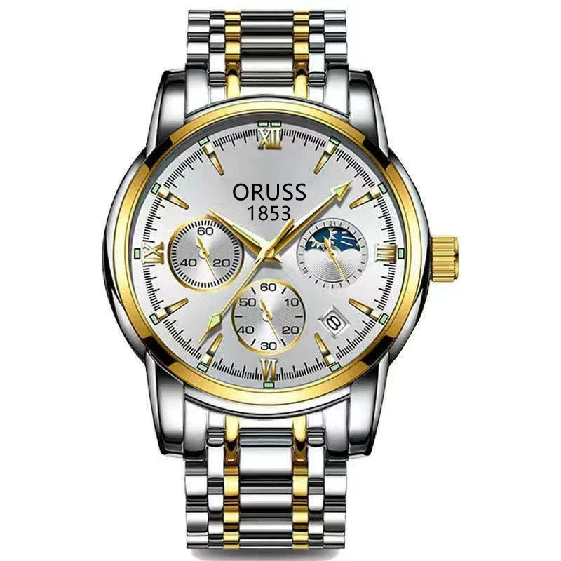 Men's Automatic Quartz Watch Steel Round Dial Luminous Waterproof - Image 20