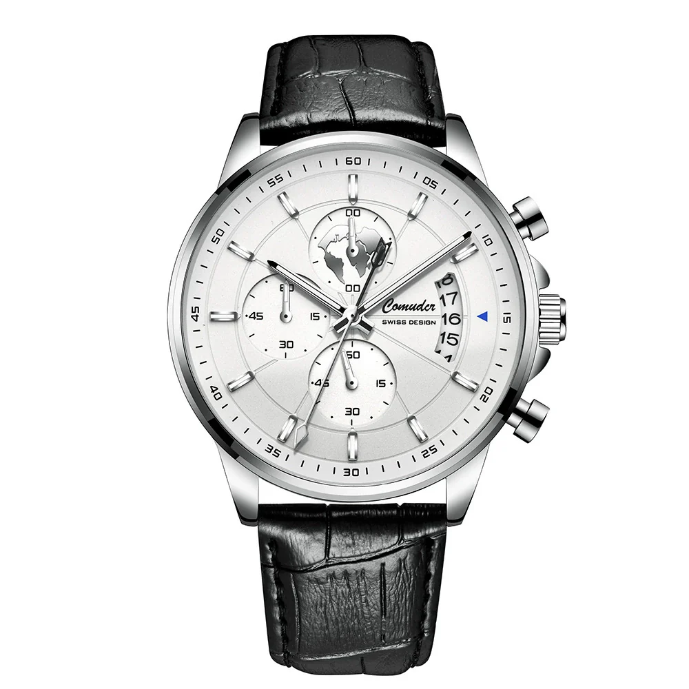 Men's Automatic Waterproof Luminous Calendar Alloy And Genuine Leather Watches With Round Dial And Onion Crown In Leisure Style - Image 5