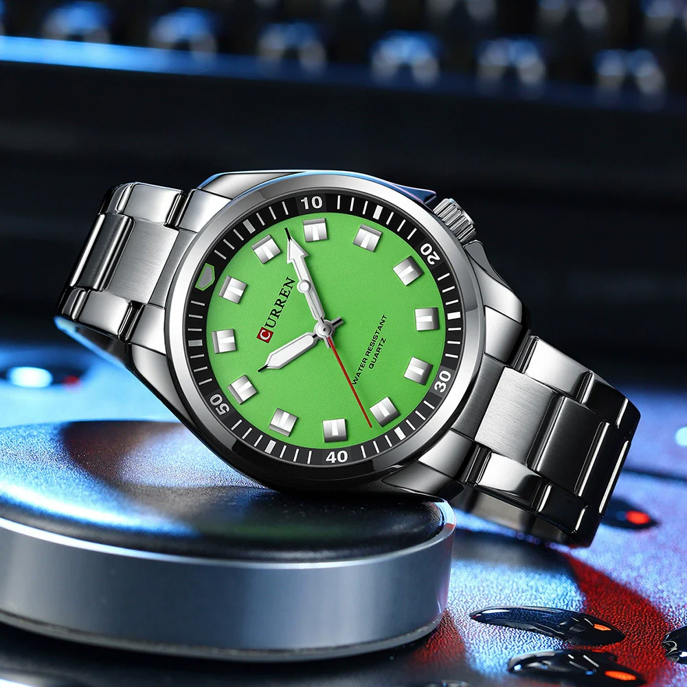 Men's Business Alloy Case Stainless Steel Band Round Dial Waterproof Quartz Watch - Image 3