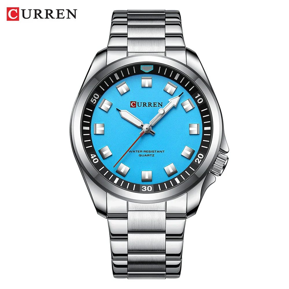 Men's Business Alloy Case Stainless Steel Band Round Dial Waterproof Quartz Watch - Image 6