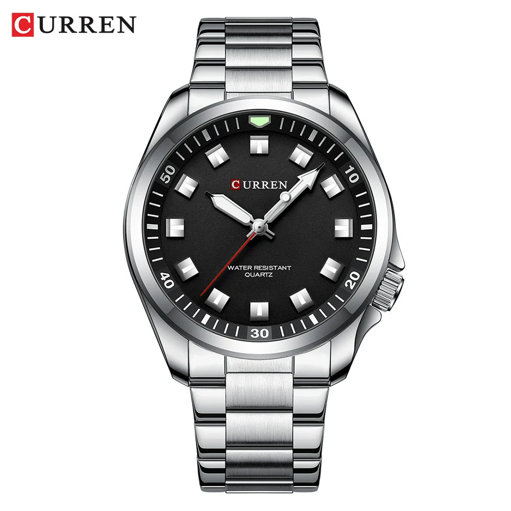 Men's Business Alloy Case Stainless Steel Band Round Dial Waterproof Quartz Watch - Image 9