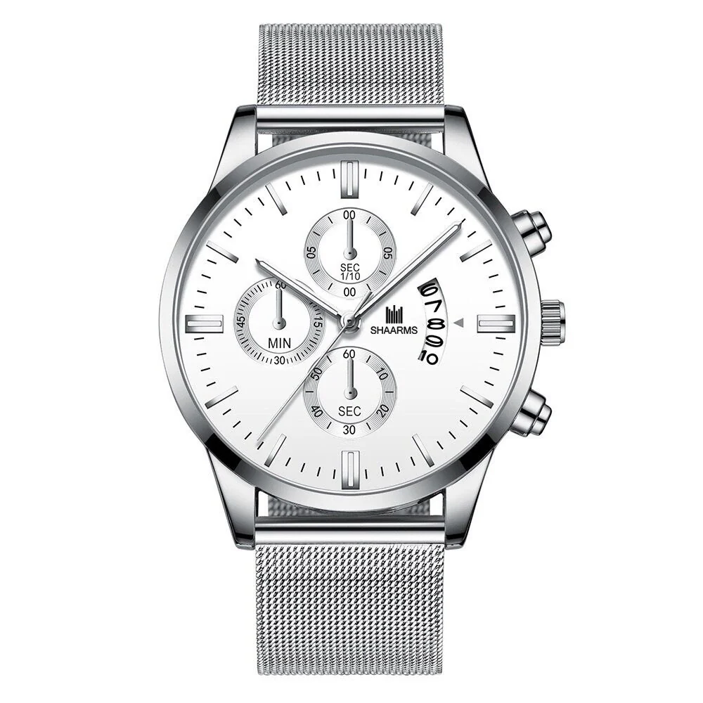 Men's Business Alloy Quartz Watch With Round Dial And Stainless Steel Buckle - Image 12