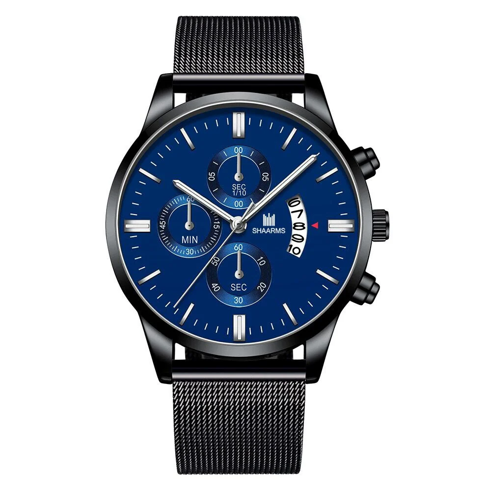 Men's Business Alloy Quartz Watch With Round Dial And Stainless Steel Buckle - Image 6