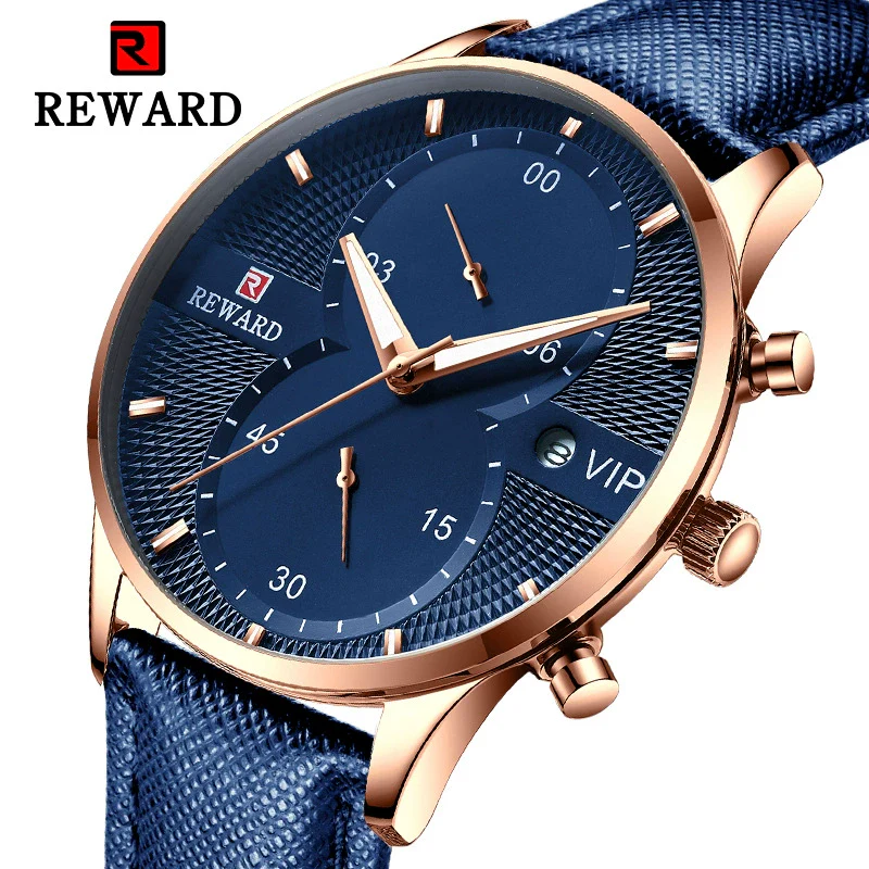 Men's Business And Leisure Waterproof Watch Alloy Case Genuine Leather Strap Round Dial