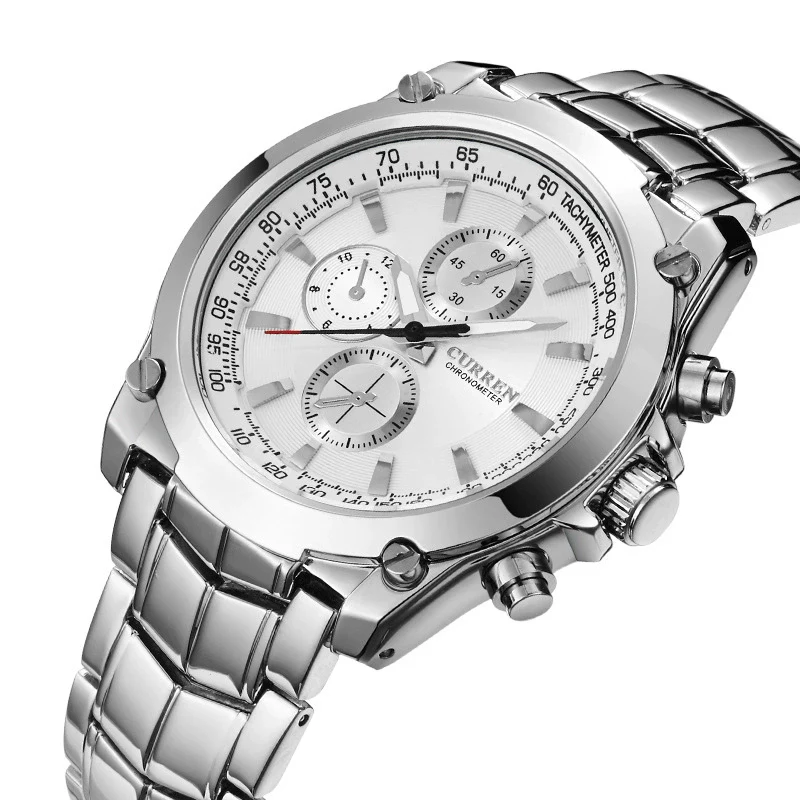Men's Business Casual Quartz Watch Metal Stainless Steel Belt Round Dial - Image 4