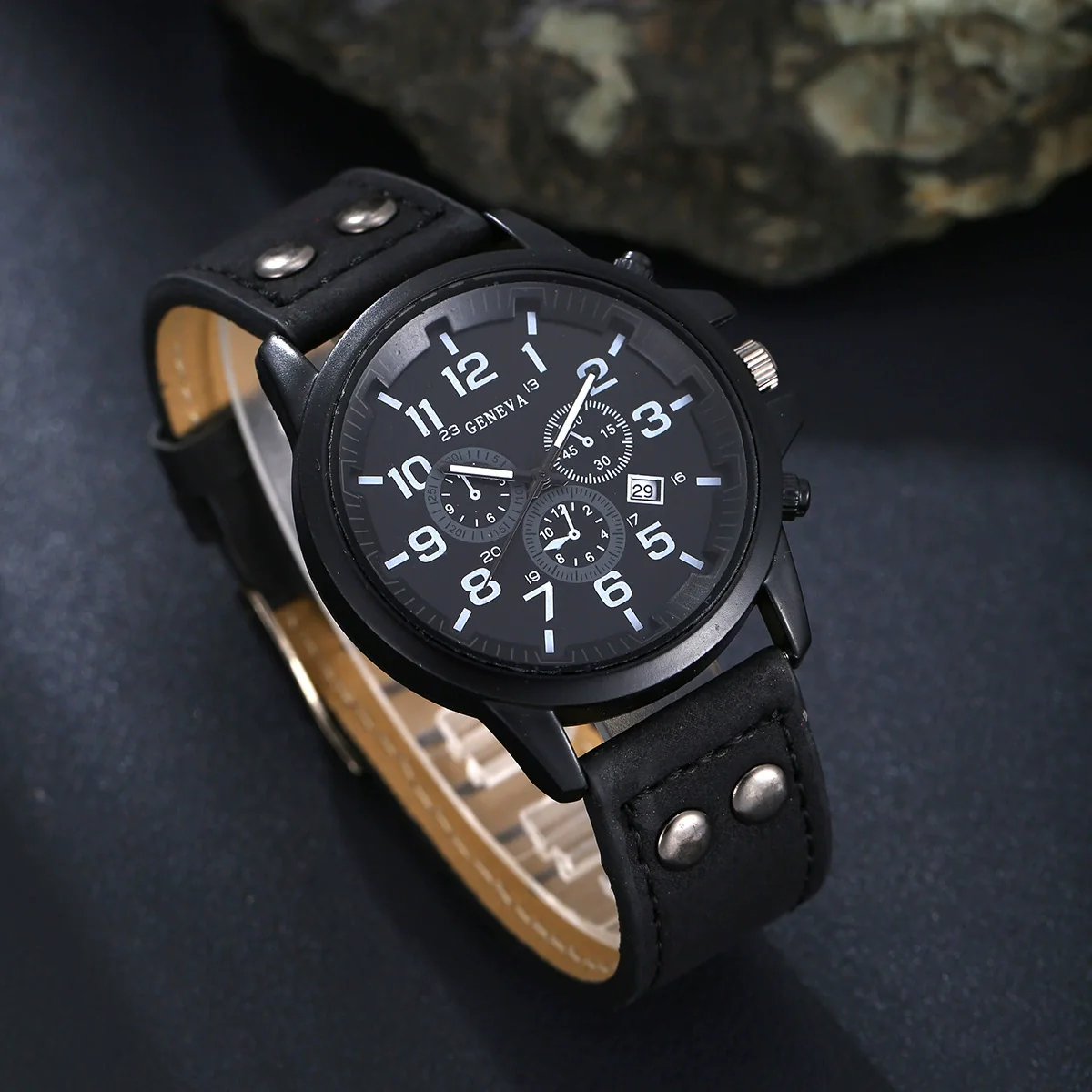 Men's Business Casual Watch With Alloy Case Imitation Leather Strap And Round Dial - Image 10