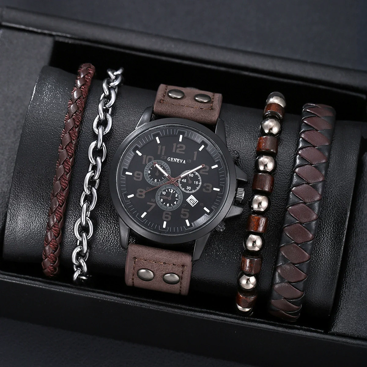 Men's Business Casual Watch With Alloy Case Imitation Leather Strap And Round Dial - Image 2