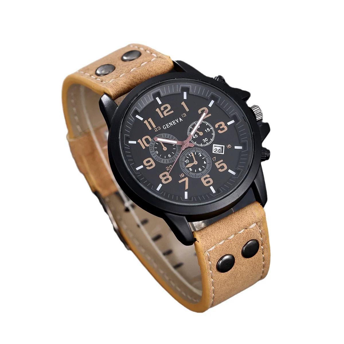 Men's Business Casual Watch With Alloy Case Imitation Leather Strap And Round Dial - Image 5