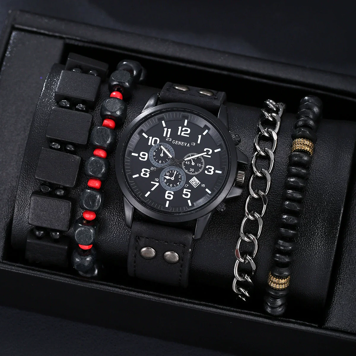 Men's Business Casual Watch With Alloy Case Imitation Leather Strap And Round Dial - Image 6