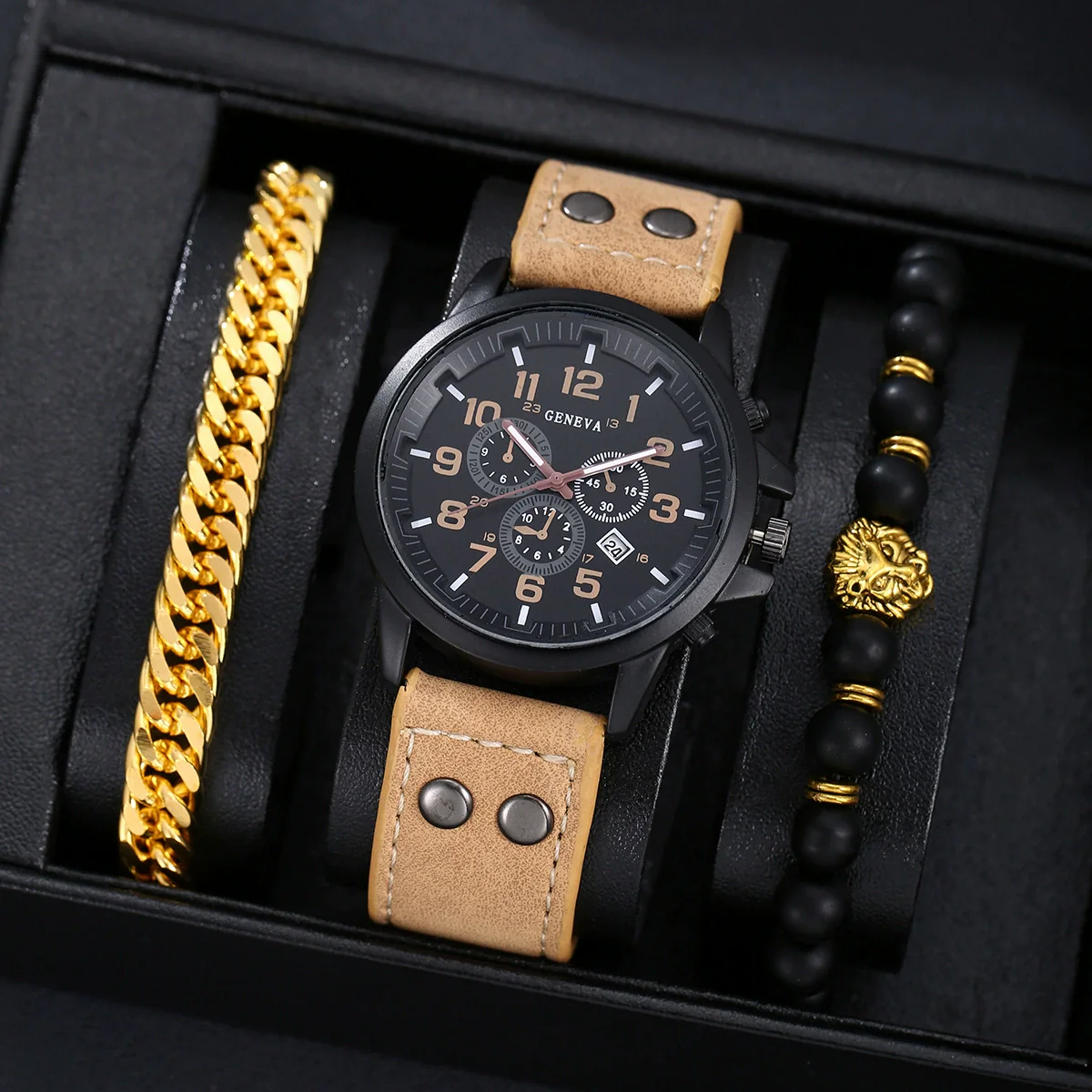 Men's Business Casual Watch With Alloy Case Imitation Leather Strap And Round Dial - Image 8