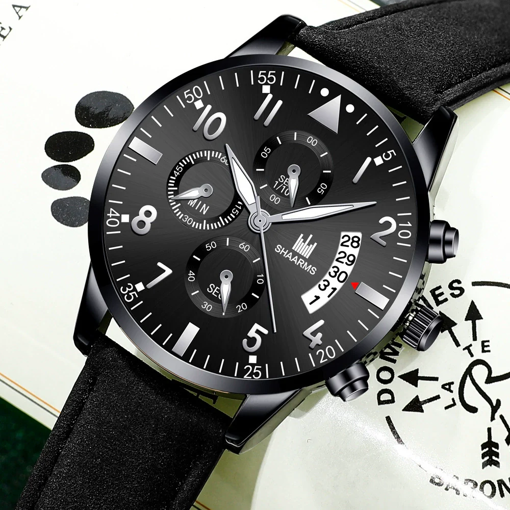 Men's Business Fashion Quartz Watch With Stainless Steel Case And Strap Round Dial - Image 3