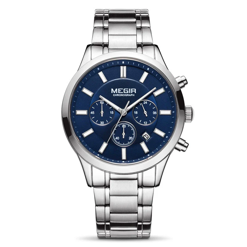 Men's Business Fashion Watch Stainless Steel Belt Round Dial Chronograph Waterproof Luminous Quartz - Image 10