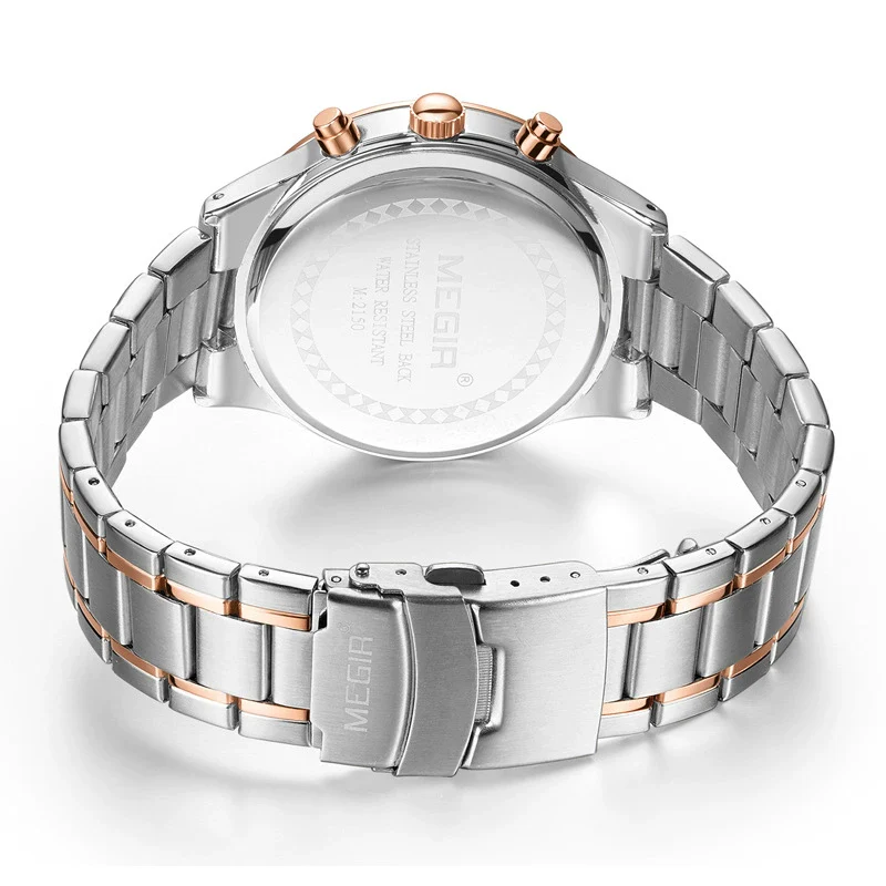 Men's Business Fashion Watch Stainless Steel Belt Round Dial Chronograph Waterproof Luminous Quartz - Image 5
