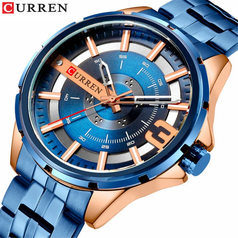 Men's Business Fashion Waterproof Quartz Watch With Alloy Case Stainless Steel Band And Round Dial