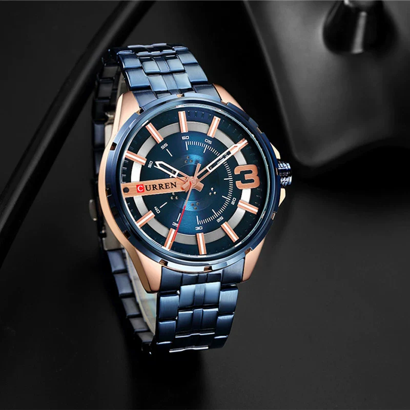 Men's Business Fashion Waterproof Quartz Watch With Alloy Case Stainless Steel Band And Round Dial - Image 3