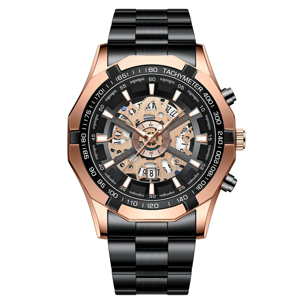 Men's Business Quartz Watch Metal Case Stainless Steel Band Round Dial - Image 10
