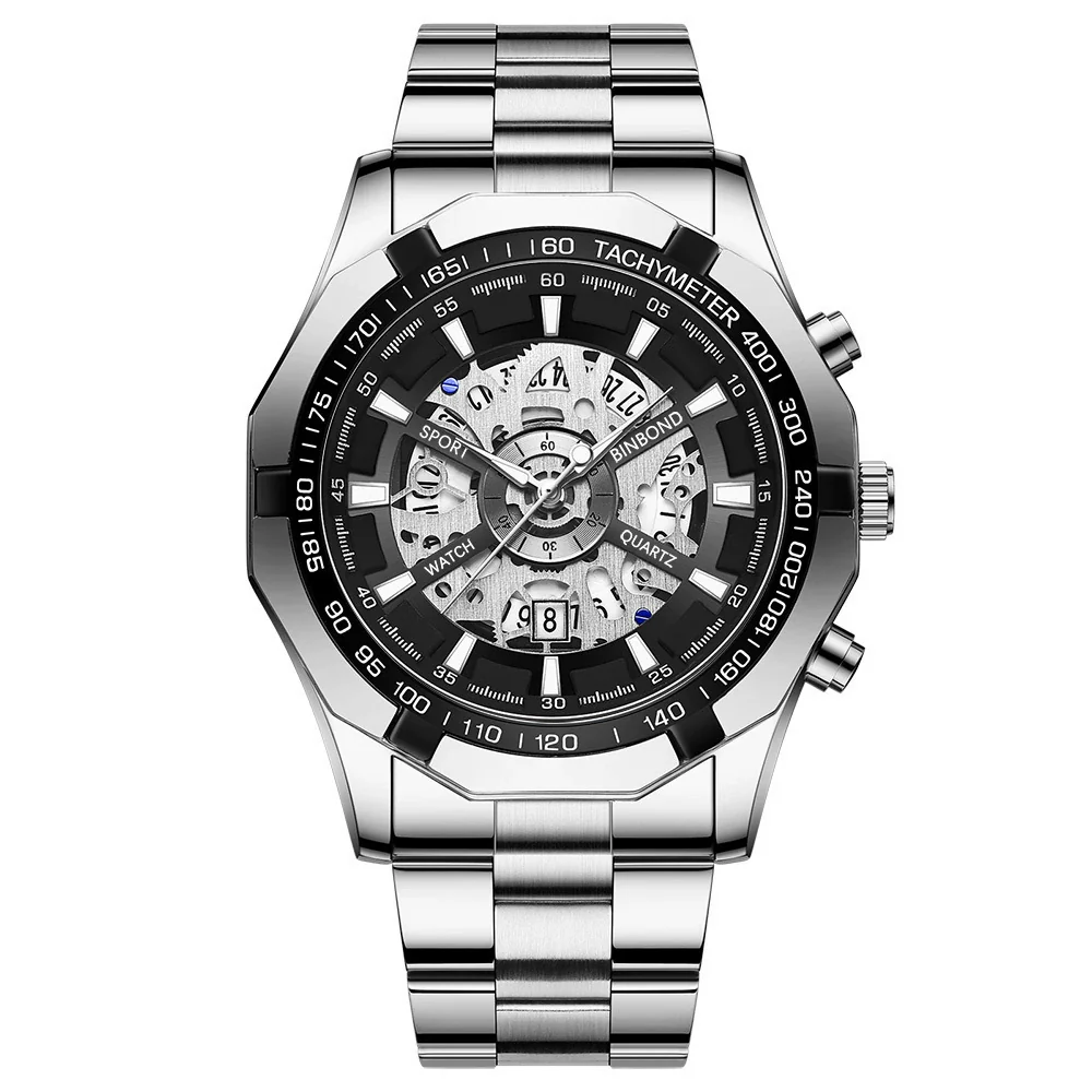 Men's Business Quartz Watch Metal Case Stainless Steel Band Round Dial - Image 12