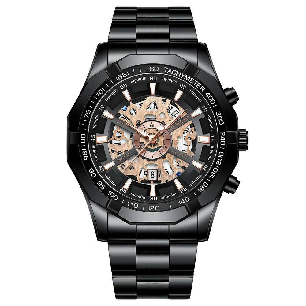 Men's Business Quartz Watch Metal Case Stainless Steel Band Round Dial - Image 8