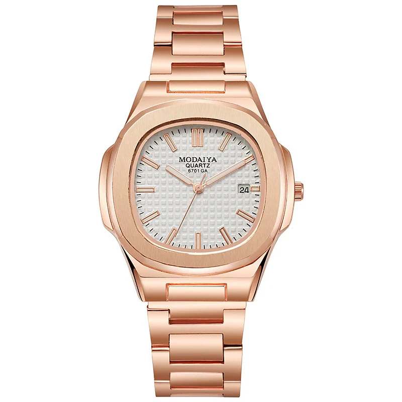 Men's Business Quartz Watch Steel Alloy Square With Diamond Scale Calendar - Image 7
