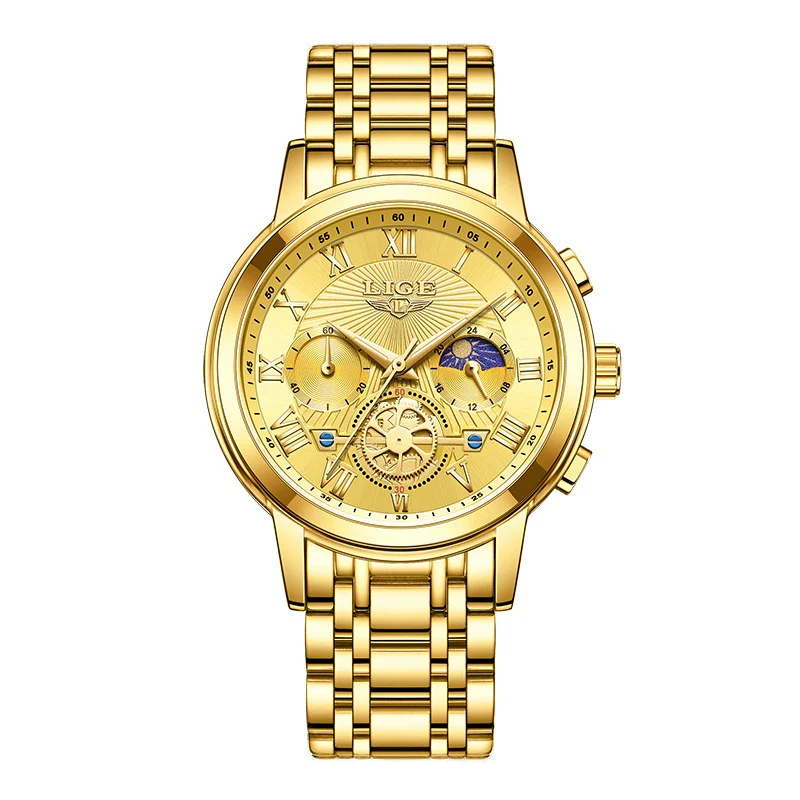 Men's Business Quartz Watch Zinc Alloy Case Stainless Steel Strap Round Dial Multifunctional Waterproof - Image 7