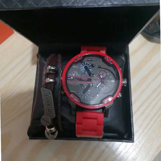 Men's Business Stainless Steel Band Round Dial Quartz Watch With Double Time Zone And Double Calendar - Image 10