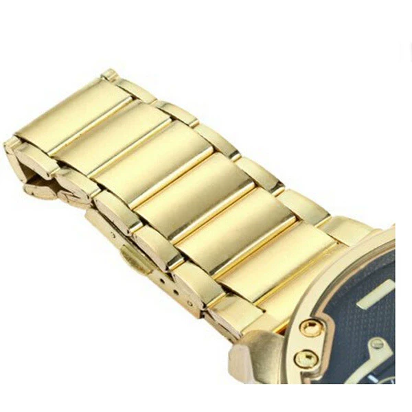 Men's Business Stainless Steel Band Round Dial Quartz Watch With Double Time Zone And Double Calendar - Image 3