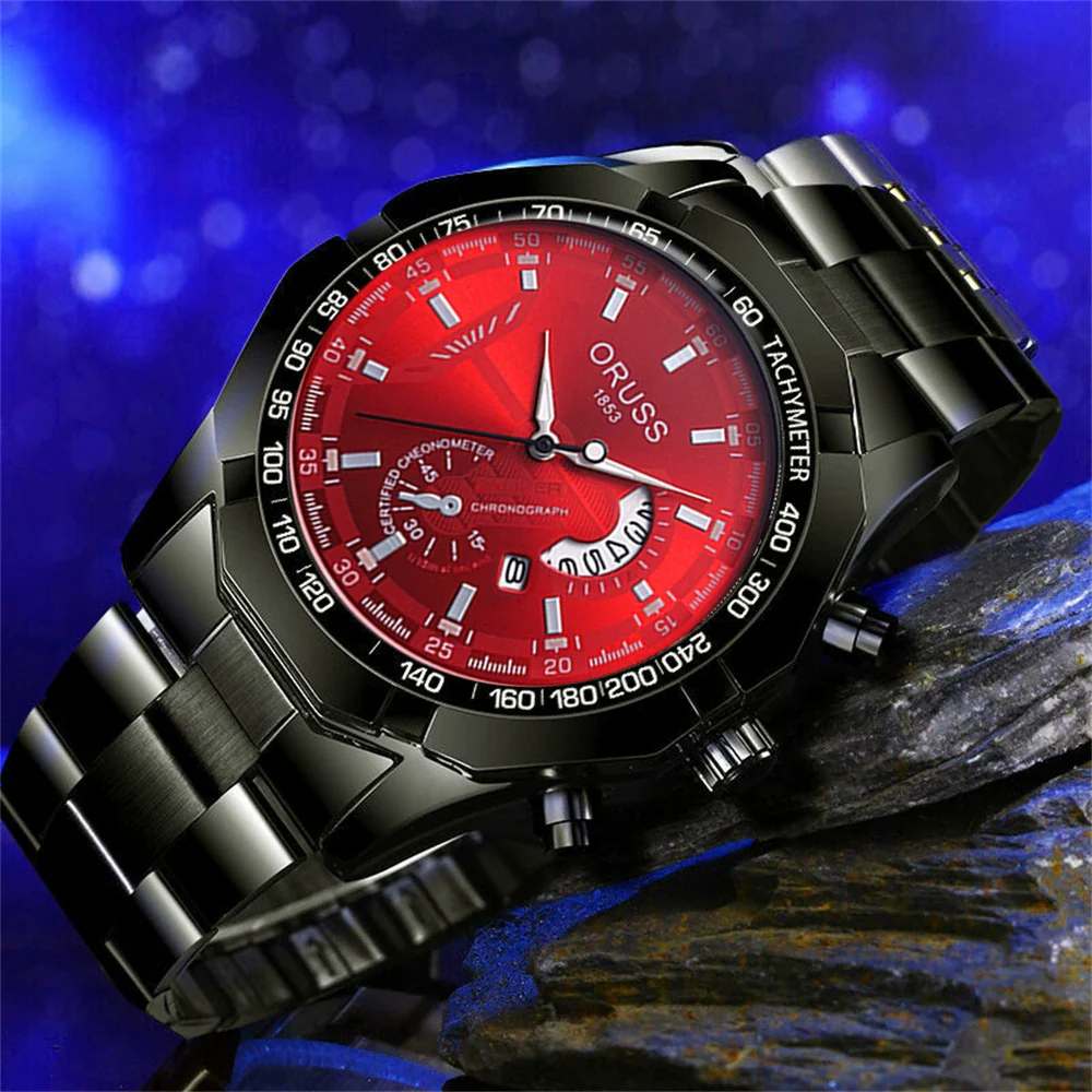 Men's Business Style Alloy And Stainless Steel Automatic Movement Round Dial Waterproof Luminous Watch - Image 11