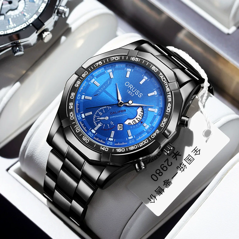 Men's Business Style Alloy And Stainless Steel Automatic Movement Round Dial Waterproof Luminous Watch - Image 12