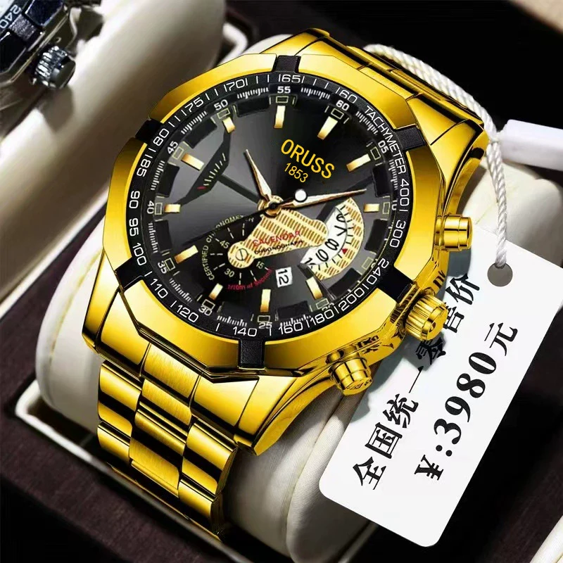 Men's Business Style Alloy And Stainless Steel Automatic Movement Round Dial Waterproof Luminous Watch - Image 2