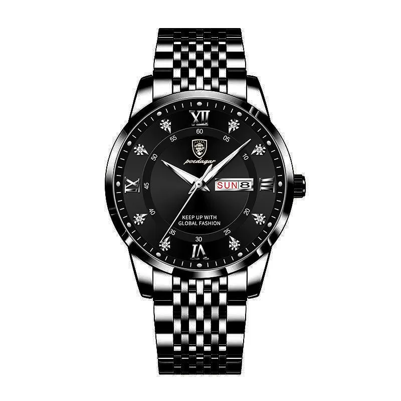 Men's Business Style Alloy And Stainless Steel Round Dial Waterproof Luminous Watch - Image 10