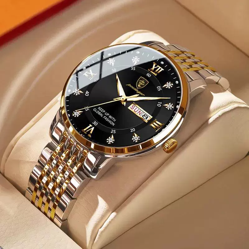 Men's Business Style Alloy And Stainless Steel Round Dial Waterproof Luminous Watch - Image 2