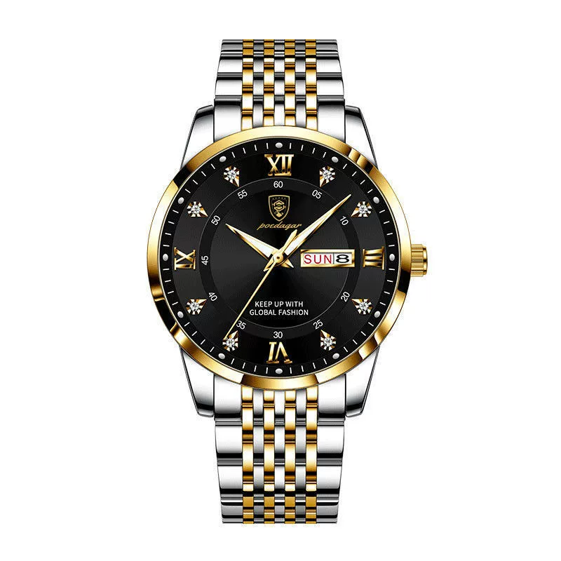 Men's Business Style Alloy And Stainless Steel Round Dial Waterproof Luminous Watch - Image 7