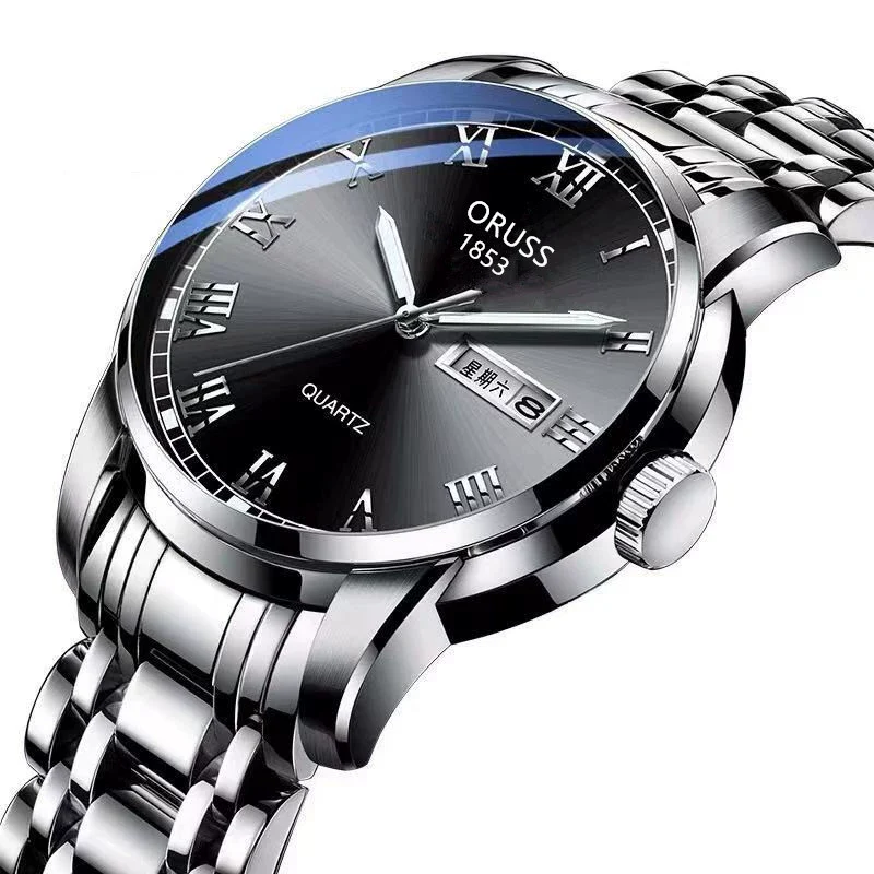 Men's Business Style Alloy And Stainless Steel Round Dial Wrist Watch With Automatic Movement And Luminous Feature - Image 11