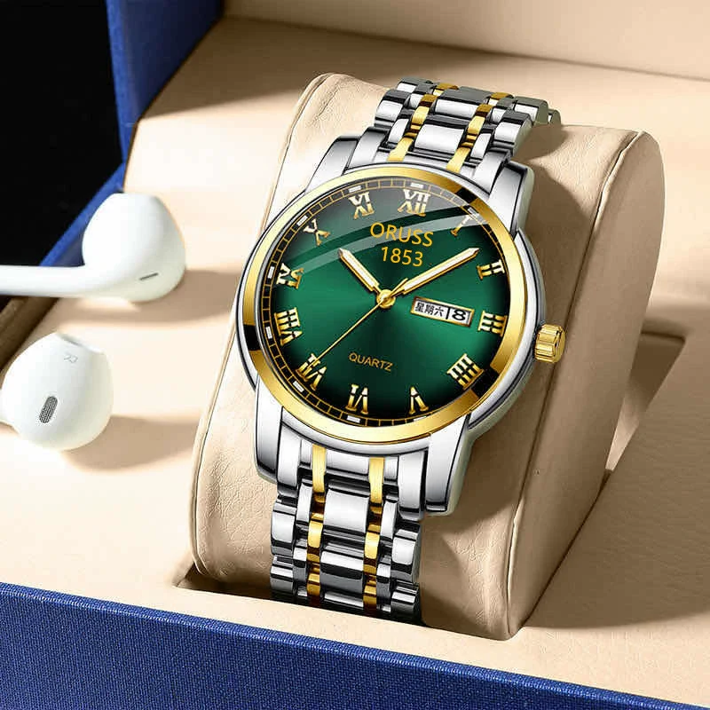Men's Business Style Alloy And Stainless Steel Round Dial Wrist Watch With Automatic Movement And Luminous Feature - Image 12