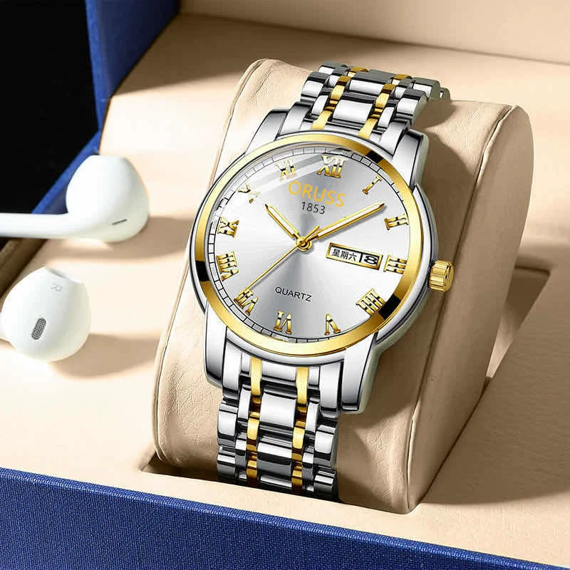 Men's Business Style Alloy And Stainless Steel Round Dial Wrist Watch With Automatic Movement And Luminous Feature - Image 8