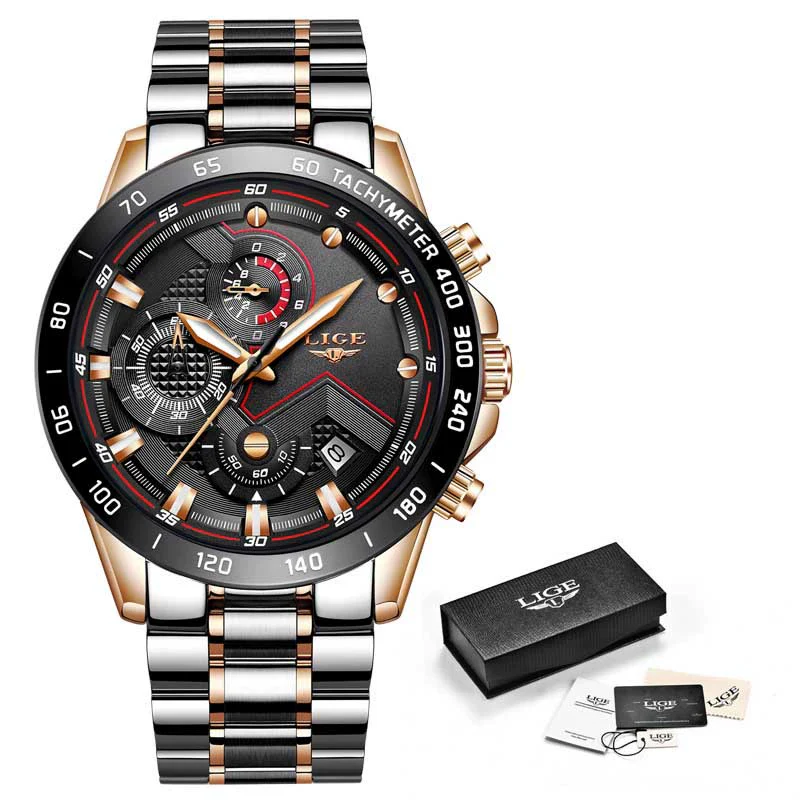 Men's Business Style Alloy And Stainless Steel Sports Watch With Quartz Movement Round Dial Luminous Function - Image 2