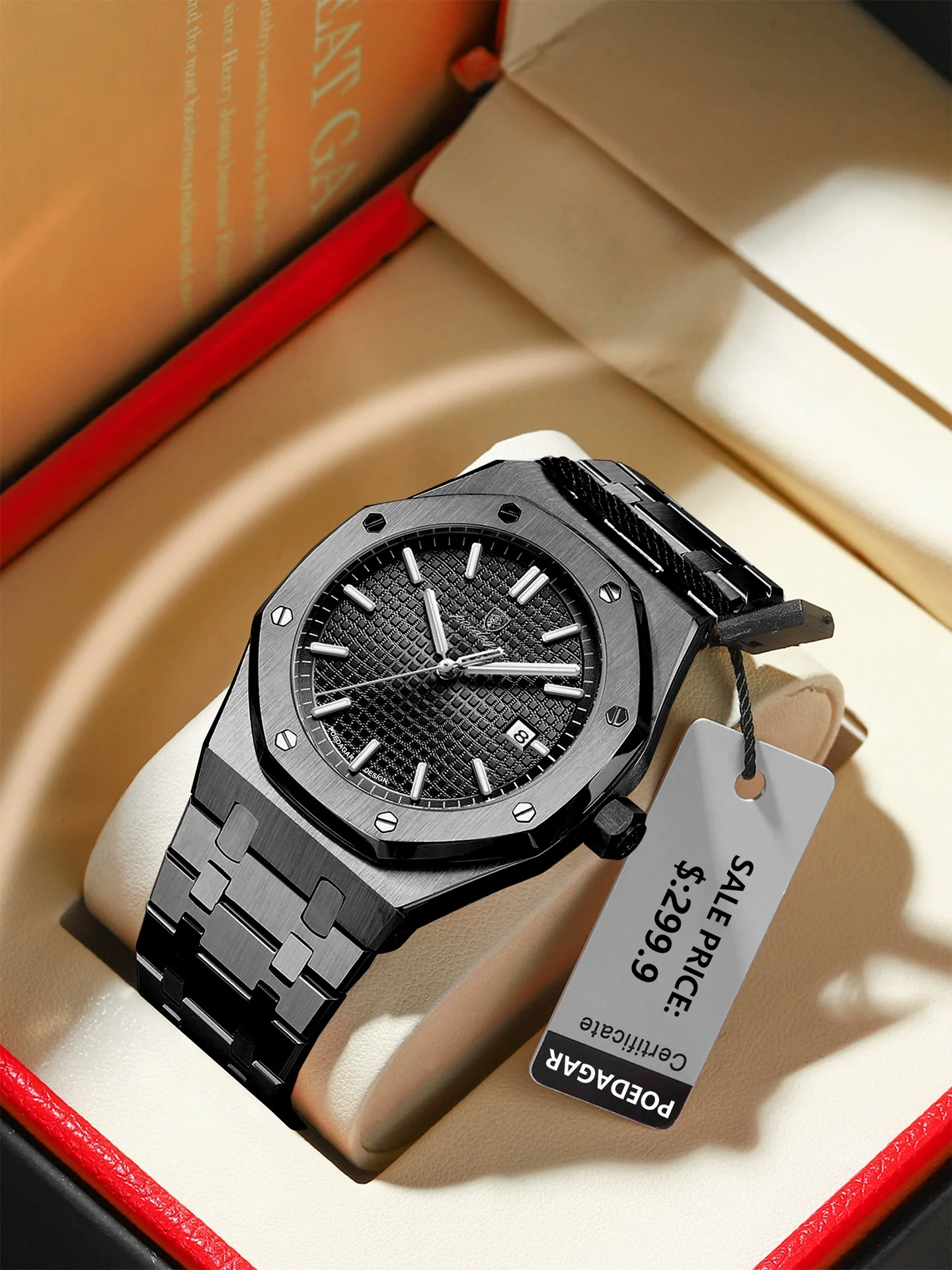 Men's Business Style Alloy And Stainless Steel Watch With Rhombus Dial And Mineral Reinforced Glass Mirror - Image 9