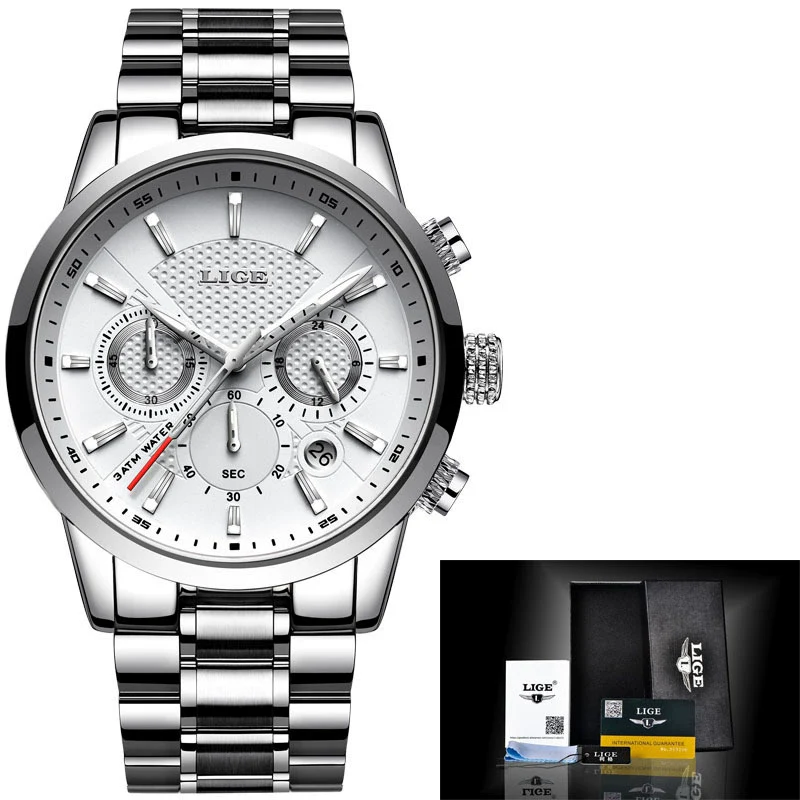 Men's Business Style Alloy Case Leather Belt Round Dial Sixpin Chronograph Calendar Watch - Image 10