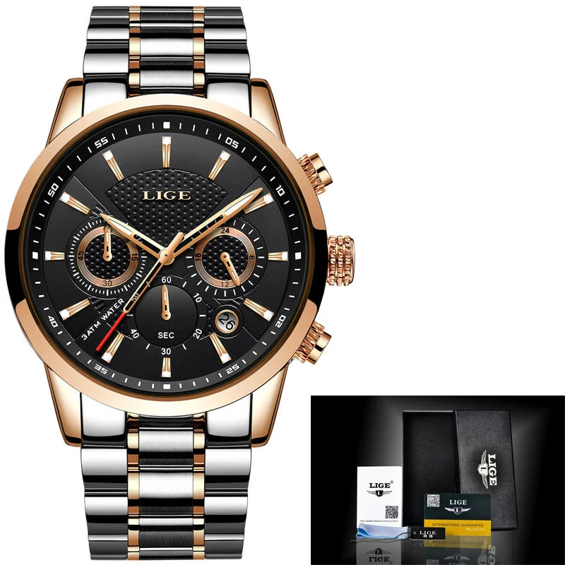 Men's Business Style Alloy Case Leather Belt Round Dial Sixpin Chronograph Calendar Watch - Image 6