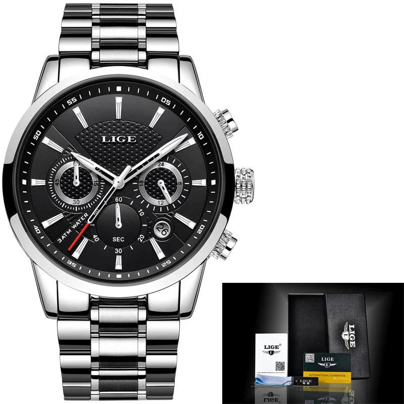 Men's Business Style Alloy Case Leather Belt Round Dial Sixpin Chronograph Calendar Watch - Image 8