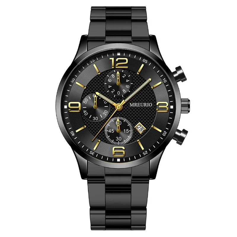 Men's Business Style Alloy Case Metal Strap Round Dial Watch
