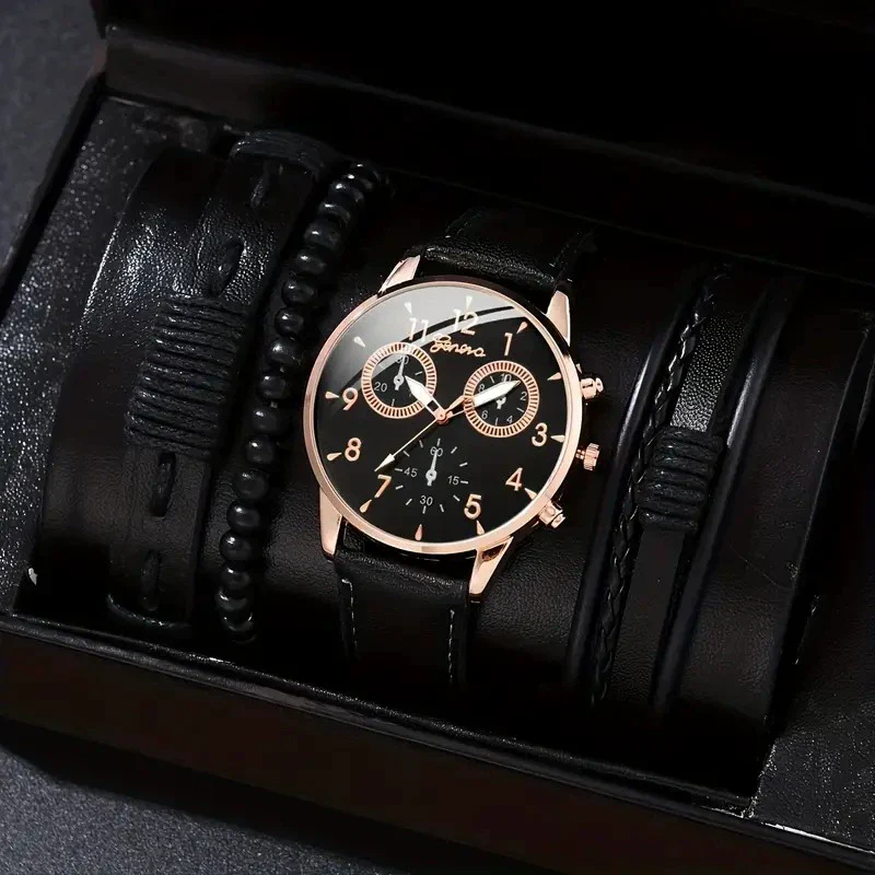 Men's Business Style Alloy Case Mineral Reinforced Glass Mirror Canvas Quartz Bracelet Watch With Single Calendar And Spiral Crown - Image 11