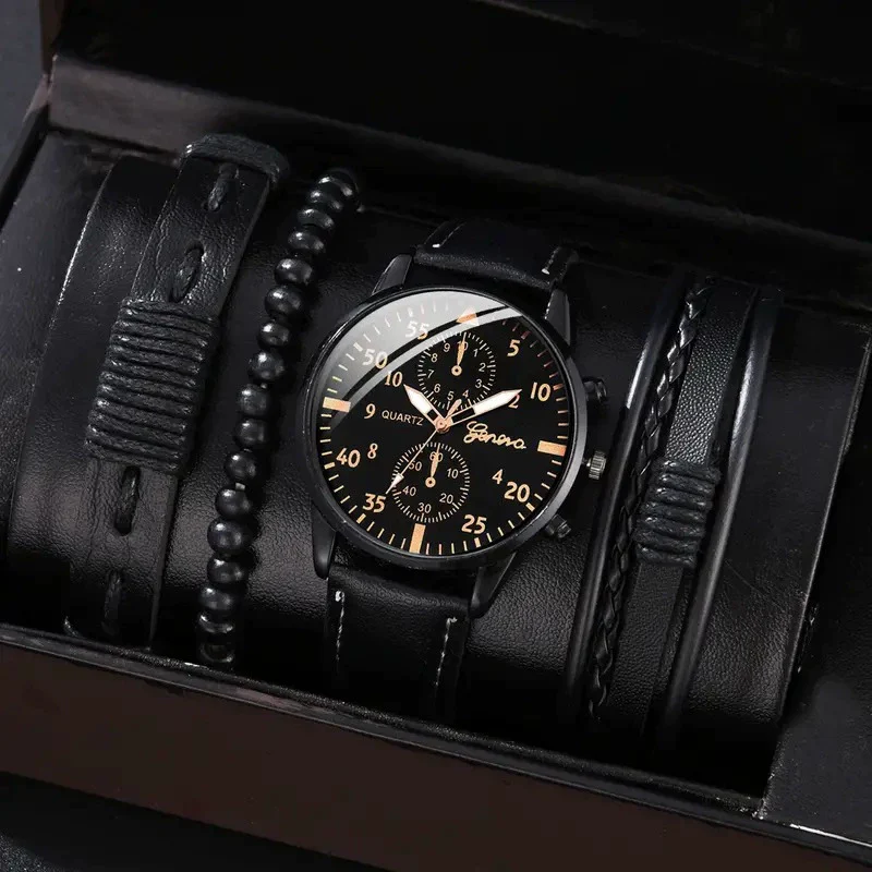 Men's Business Style Alloy Case Mineral Reinforced Glass Mirror Canvas Quartz Bracelet Watch With Single Calendar And Spiral Crown - Image 12