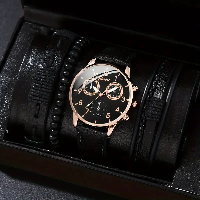 Men's Business Style Alloy Case Mineral Reinforced Glass Mirror Canvas Quartz Bracelet Watch With Single Calendar And Spiral Crown - Image 17