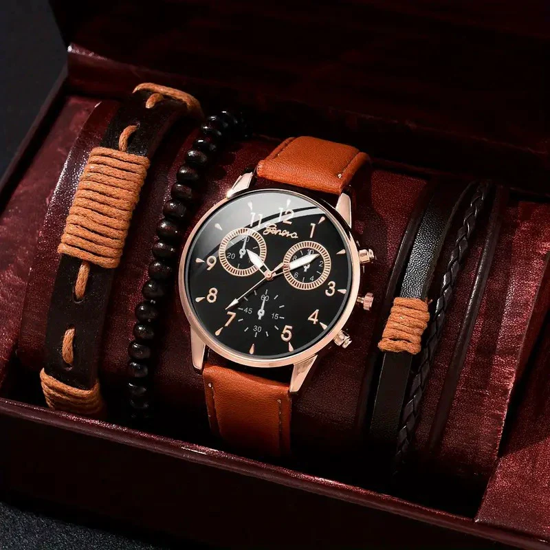 Men's Business Style Alloy Case Mineral Reinforced Glass Mirror Canvas Quartz Bracelet Watch With Single Calendar And Spiral Crown - Image 20