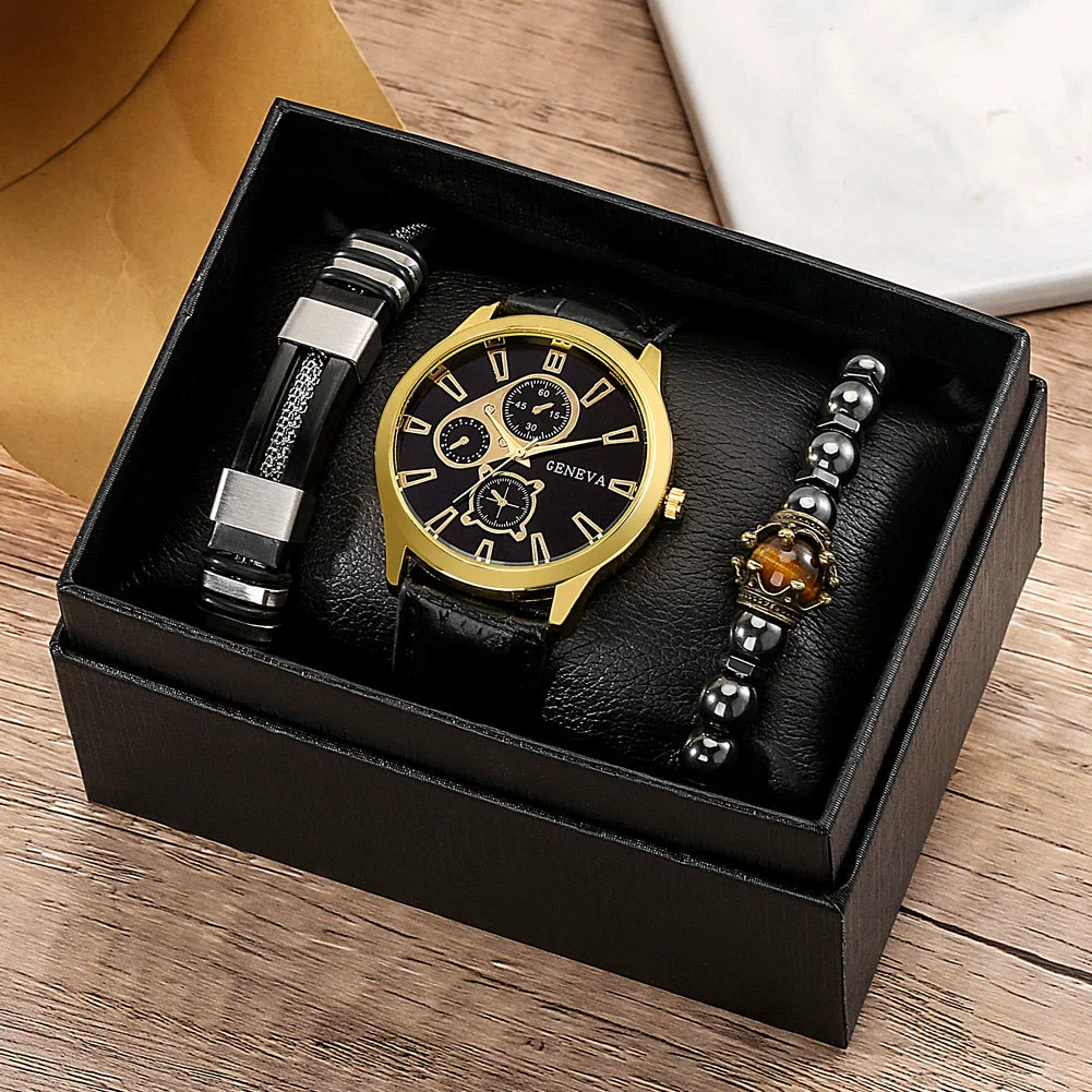 Men's Business Style Alloy Case Mineral Reinforced Glass Mirror Canvas Quartz Bracelet Watch With Single Calendar And Spiral Crown - Image 22