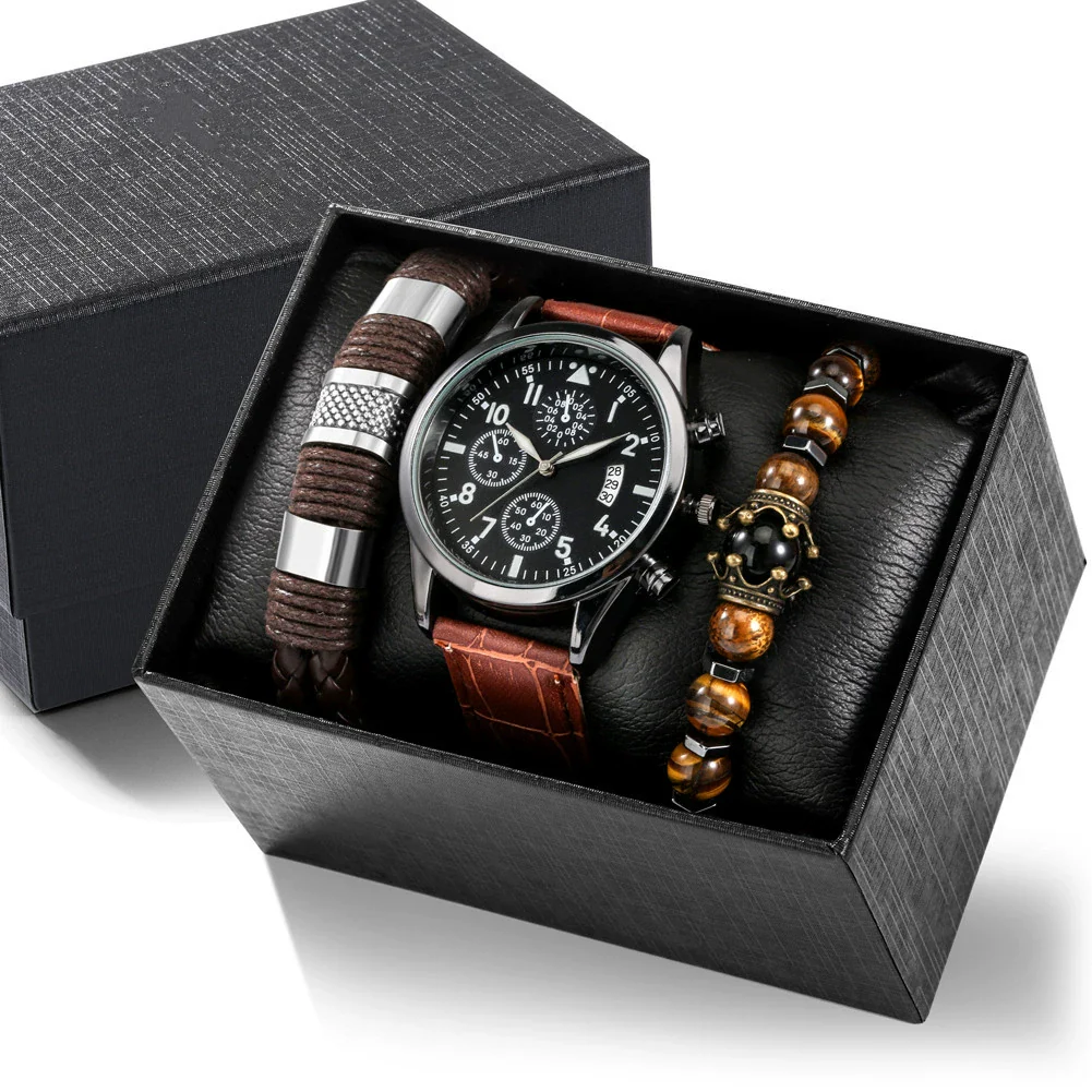 Men's Business Style Alloy Case Mineral Reinforced Glass Mirror Canvas Quartz Bracelet Watch With Single Calendar And Spiral Crown - Image 24